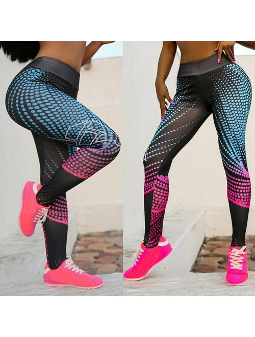 Women High Waist Compression Leggings Yoga Pants Push Up Ruched Workout Trousers