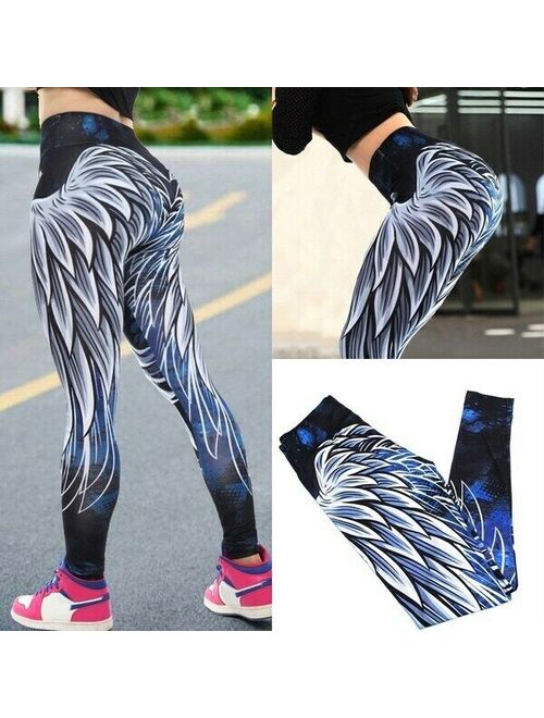 Women High Waist Compression Leggings Yoga Pants Push Up Ruched Workout Trousers