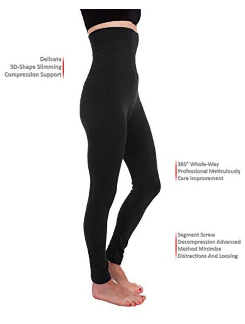 Homma Fleece Lined Thick Tummy-High Waist Compression Leggings 3 Pack
