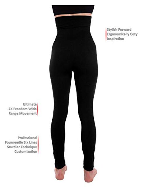 Homma Fleece Lined Thick Tummy-High Waist Compression Leggings 3 Pack