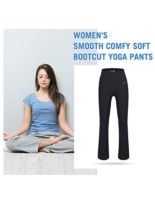 Buy BALEAF Women's Cotton Bootcut Yoga Pants Butter Soft High Waisted  Bootleg Workout Flare Pants with Pockets online