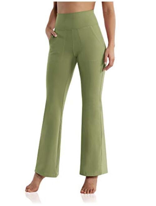 Buy ODODOS High Waisted Bootcut Pockets Yoga Pants Workout Pants for ...