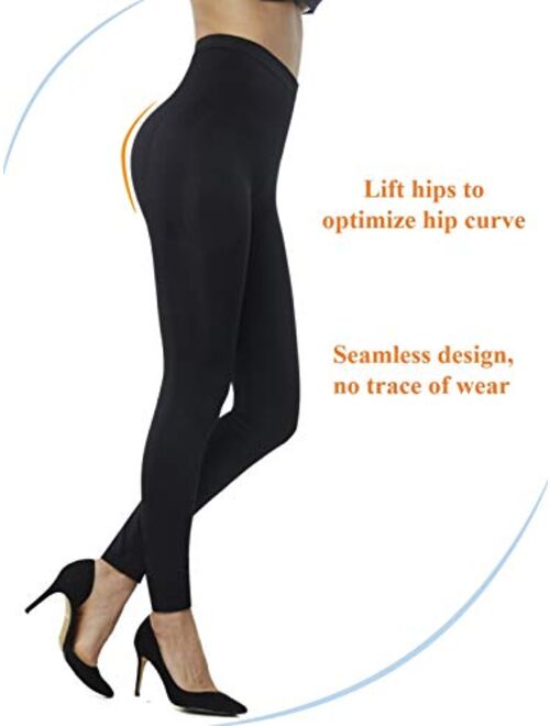 KHAYA Women's Seamless High Waist Slim Compression Full Length Legging