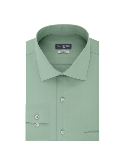 Men's Van Heusen Regular-Fit Flex Textured Solid Spread-Collar Dress Shirt