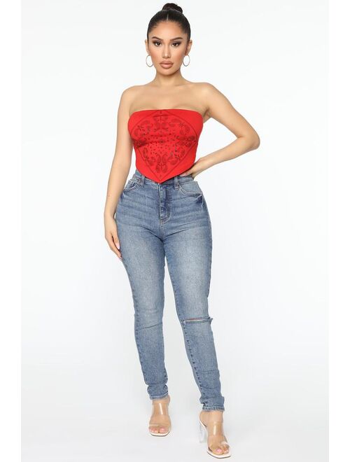 Baddie From The Block Top - Red/combo