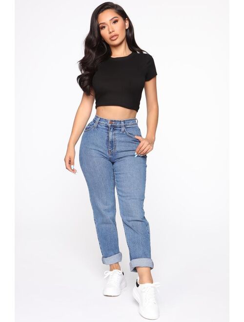 Time For A Change Crop Top - Black