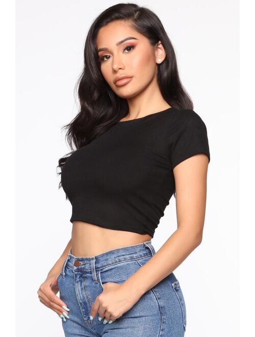 Time For A Change Crop Top - Black