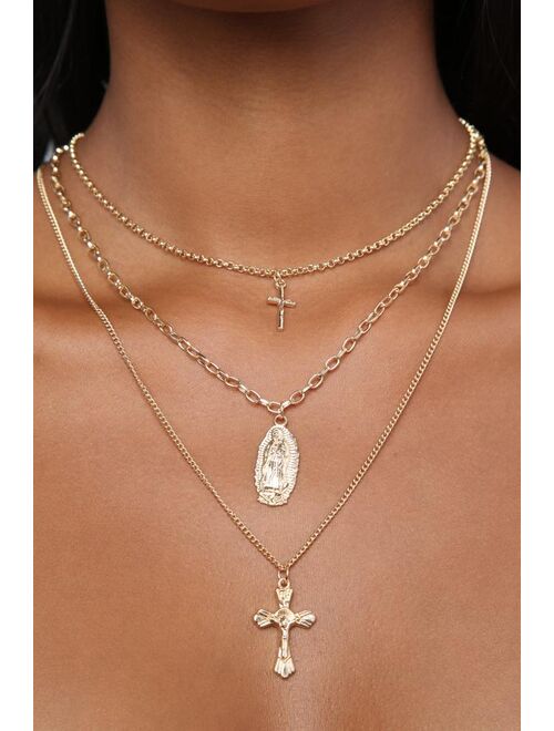 You Might Cross My Mind Necklace - Gold