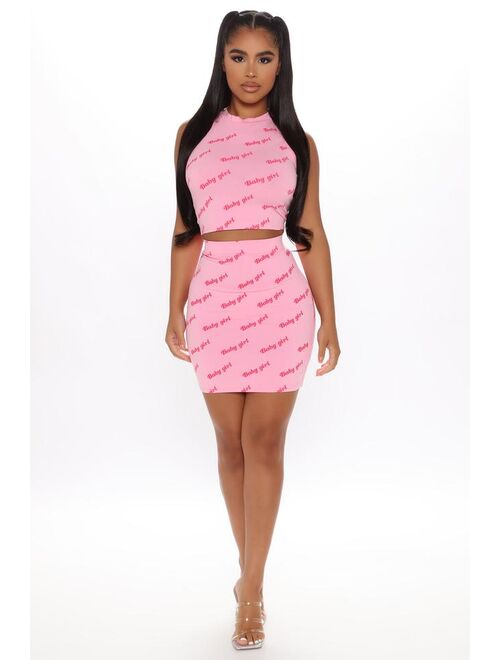 She Got That Look Skirt Set - Pink