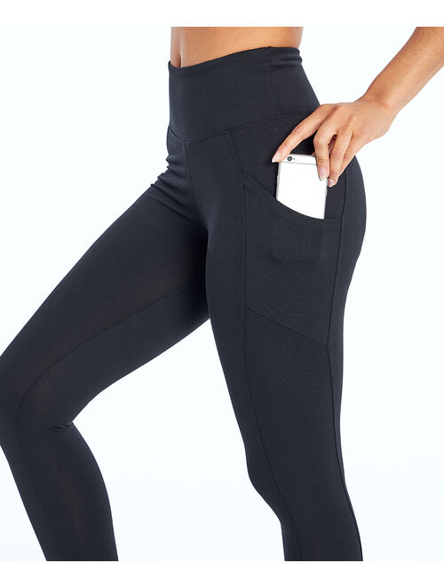 Black 22'' Pocket High Waist Tummy Control Crop Leggings - Women