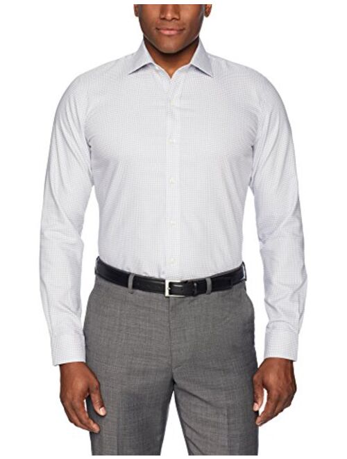 Amazon Brand - Buttoned Down Men's Slim Fit Spread Collar Pattern Dress Shirt