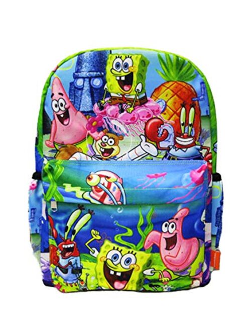 SpongeBob Squarepants - 16 inch All Over Print Deluxe Backpack With Laptop Compartment