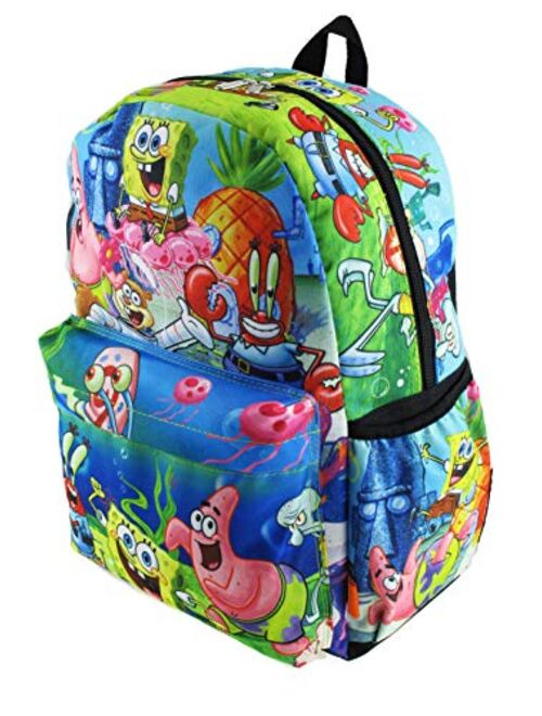 SpongeBob Squarepants - 16 inch All Over Print Deluxe Backpack With Laptop Compartment