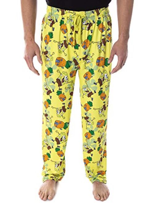 Bioworld Spongebob Squarepants Men's Pineapple House Adult Loungewear Sleep Pajama Pants