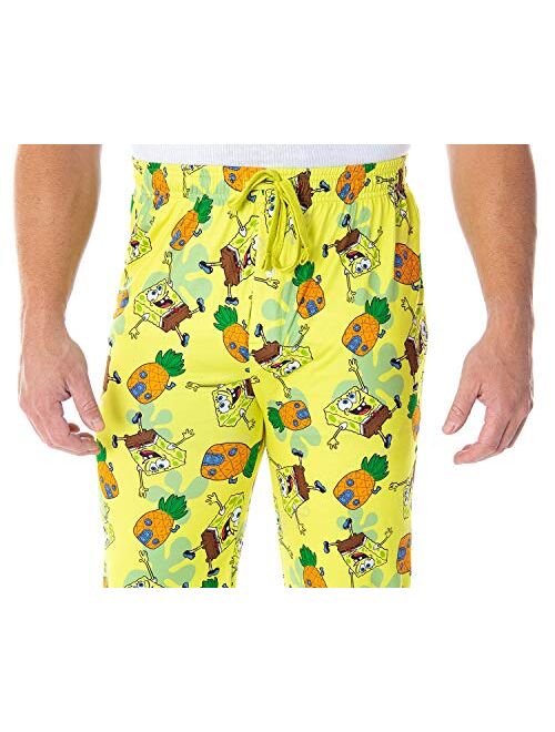Bioworld Spongebob Squarepants Men's Pineapple House Adult Loungewear Sleep Pajama Pants