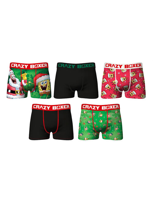 Buy Crazy Boxer | SpongeBob SquarePants Green Holidays Five-Pair Boxer ...