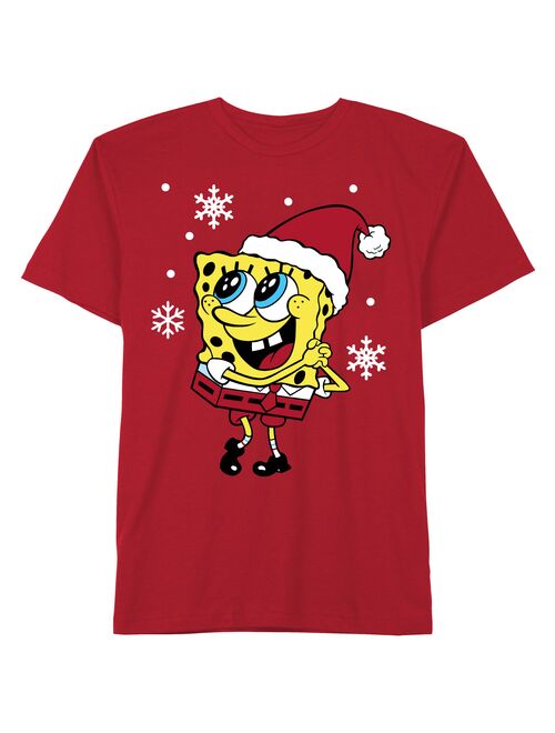 Men's Spongebob Squarepants Holiday Seasonal Christmas Graphic T-shirt
