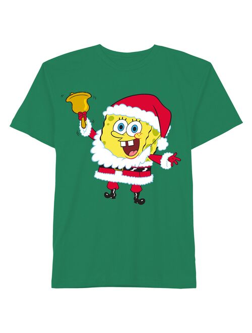 Men's Spongebob Squarepants Santa Seasonal Holiday Graphic T-shirt