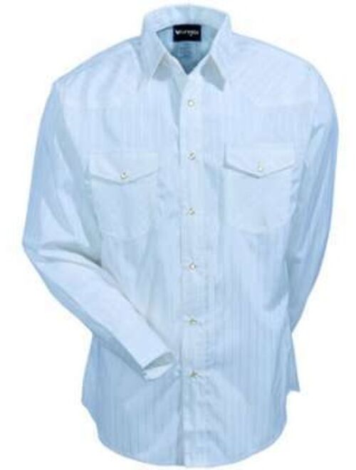 Wrangler Mens Sport Western Two Pocket Long Sleeve Snap Shirt, Light Blue, 2XL
