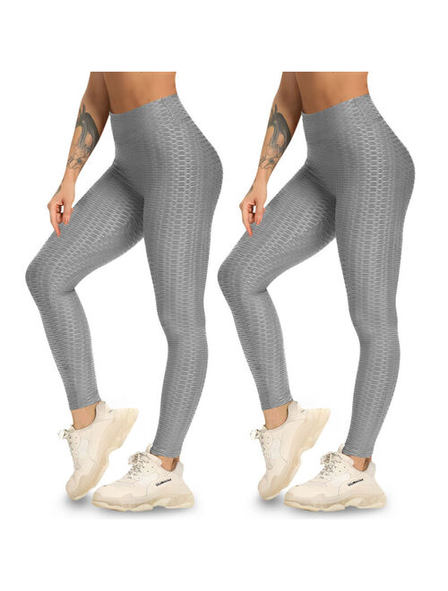 Anti-Cellulite Yoga Pants High Waist Compression Leggings Ruched Butt Lift Workout Trousers