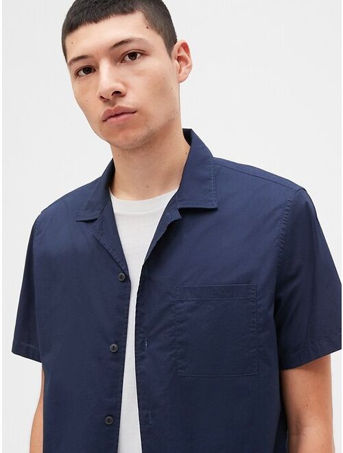 GAP Button-Front Shirt in Poplin