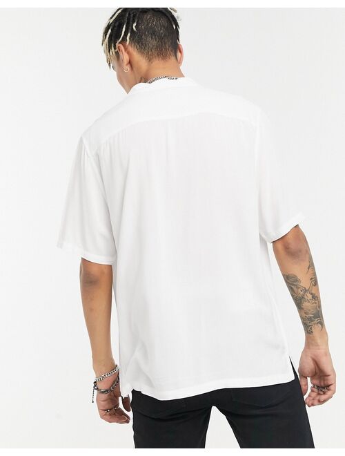 AllSaints venice short sleeve shirt in white