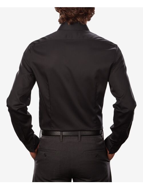 Calvin Klein Men's STEEL Extra-Slim Fit Non-Iron Performance Herringbone Dress Shirt