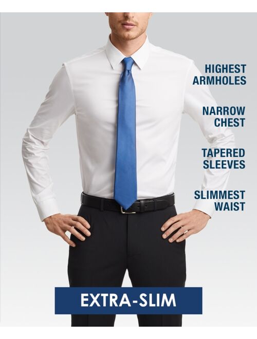 Calvin Klein Men's STEEL Extra-Slim Fit Non-Iron Performance Herringbone Dress Shirt