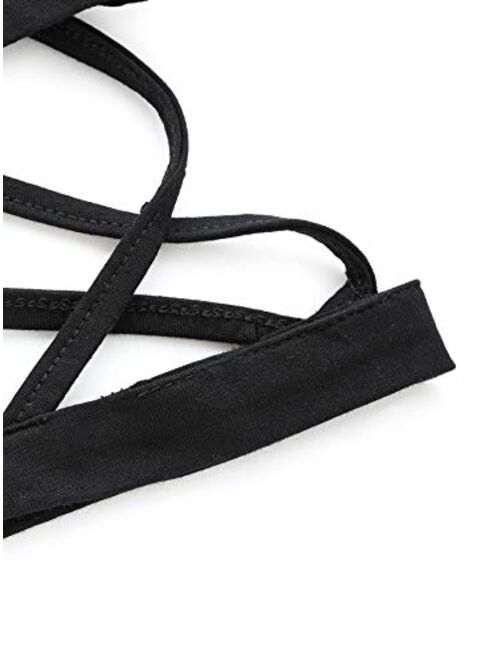 SheIn Women's Sexy Straps Sleeveless Cutout Crisscross Zipper Crop Cami Tank Top