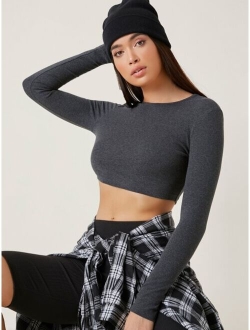 Solid Fitted Crop Top