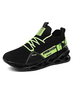 Mens Breathable Tennis Sport Shoes for Workout Walking Outdoor Blade Slip on Casual Fashion Sneakers