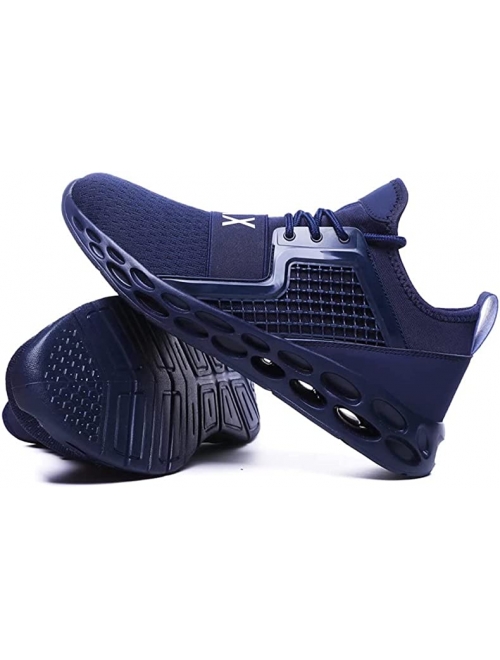 GSLMOLN Mens Breathable Tennis Sport Shoes for Workout Walking Outdoor Blade Slip on Casual Fashion Sneakers