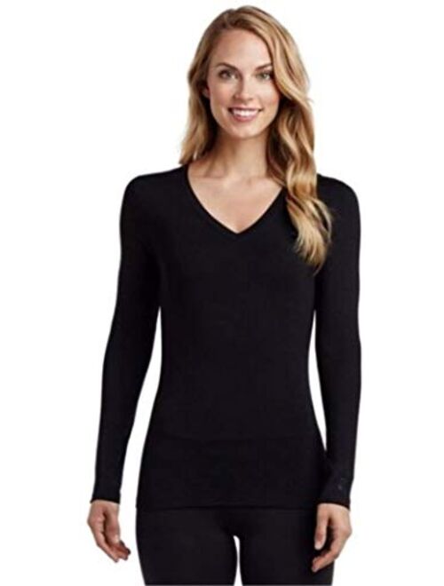 Cuddl Duds Softwear with Stretch Long Sleeve V-Neck Top for Women