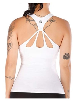 Yoga Tank Tops for Women Built in Bra, Workout Cropped Athletic Shirts Plus Size Activewear