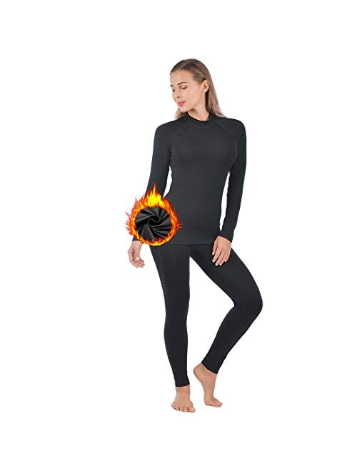 Buy qualidyne Womens Thermal Underwear Ultra-Soft Fleece Base Layer Long  Johns Set Winter Sports Top and Bottom Suits online