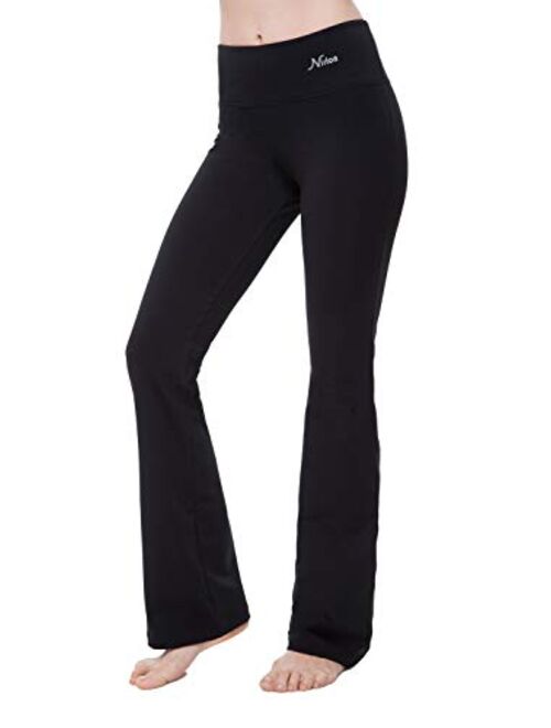 Buy NIRLON Bootcut Yoga Pants High Waist Black Workout Leggings for ...