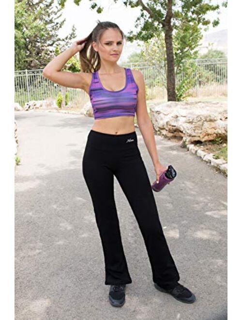 NIRLON Bootcut Yoga Pants High Waist Black Workout Leggings for Women Regular & Plus Size 28"/30"/32"/34" Inch Inseam