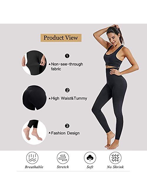 Diravo Fleece Lined Leggings Womens Fashion High Waist Tummy Control Leggings for Women Winter Warm