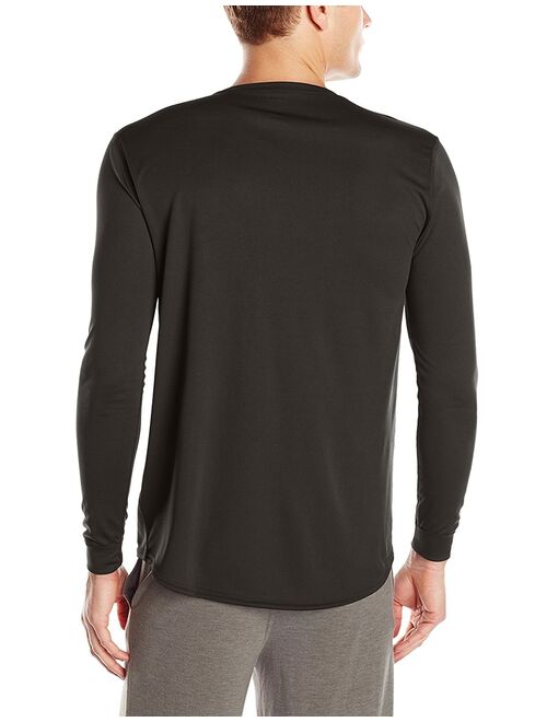Fruit of the Loom Men's Repreve Performance Thermal Long Sleeve Crew Shirt, Black Soot, X-Large