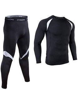 Men's Thermal Top and Bottom Set Underwear Long Johns Base Layer with Soft Fleece Lined