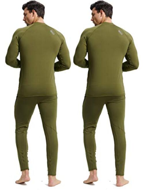 Insulated Longjohns Top&Bottoms Wool Sweat Quick Drying Thermo Base Layer for Winter romision Mens Thermal Underwear Set