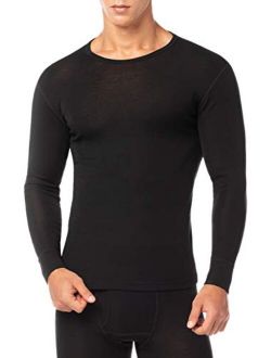 Men's 100% Merino Wool Thermal Underwear Top Crew Neck Base Layer Long Sleeve Undershirt M29M67