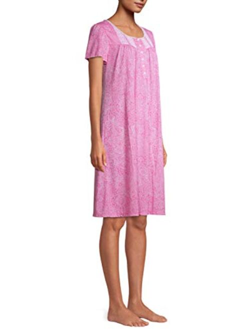 Secret Treasures Paisley Traditional Flutter Sleeve Gown (M, Pink Thrill)