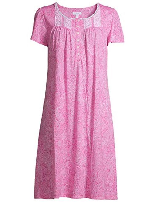 Secret Treasures Paisley Traditional Flutter Sleeve Gown (M, Pink Thrill)