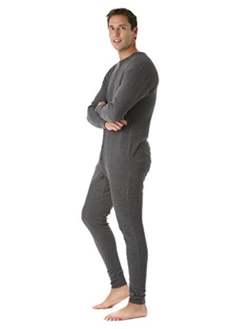 #followme Mens Solid Thermal Henley Adult Onesie