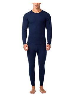 Men's Thermal Underwear Long John Set Waffle Knit Base Layer Top and Bottom M60