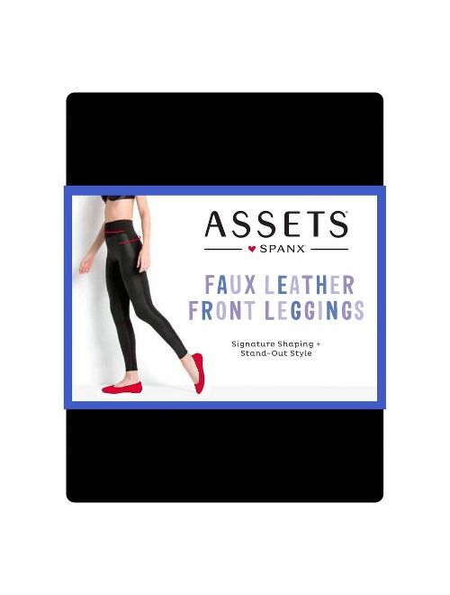 ASSETS by SPANX Women's All Over Faux Leather High Waist Tummy Control Leggings