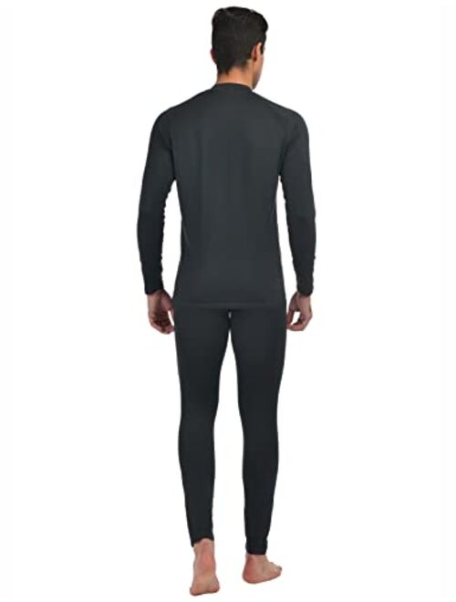 Mens Thermal Underwear Fleece Lined Base Layer Long Johns Set Top and Bottom Winter Sports Suits