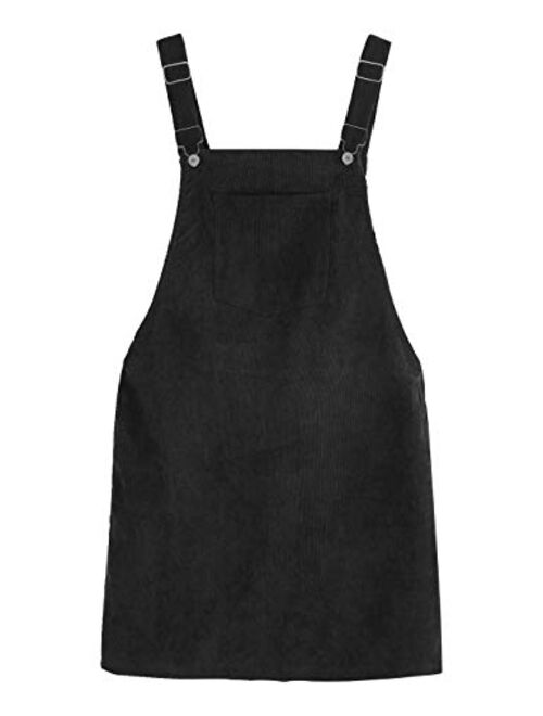 Hooever Women's Corduroy A-line Strappy Pinafore Bib Overall Dress