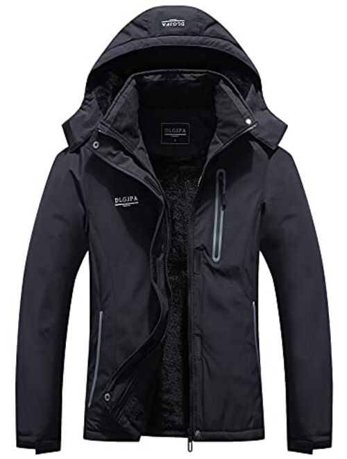 DLGJPA Women's Mountain Waterproof Ski Jacket Hooded Windbreakers Windproof Raincoat Winter Warm Snow Coat